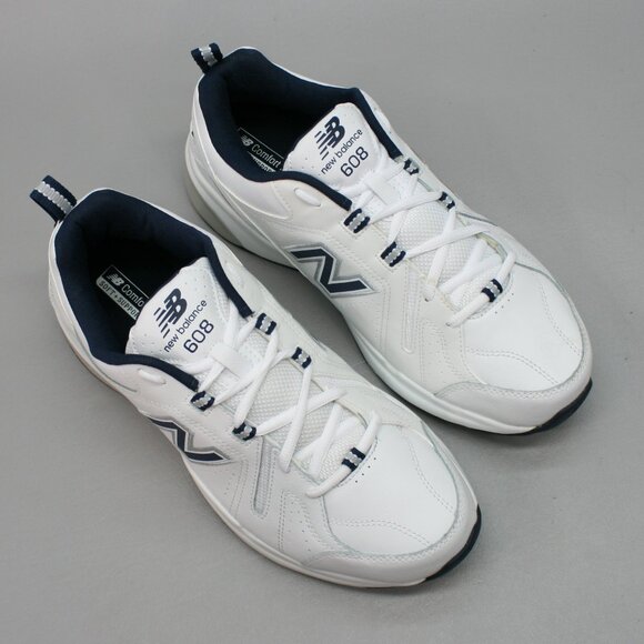 New Balance Mens 10.5 2E Wide 608 v5 White Blue Training Shoes Sneakers MX608WN5 - Picture 6 of 12